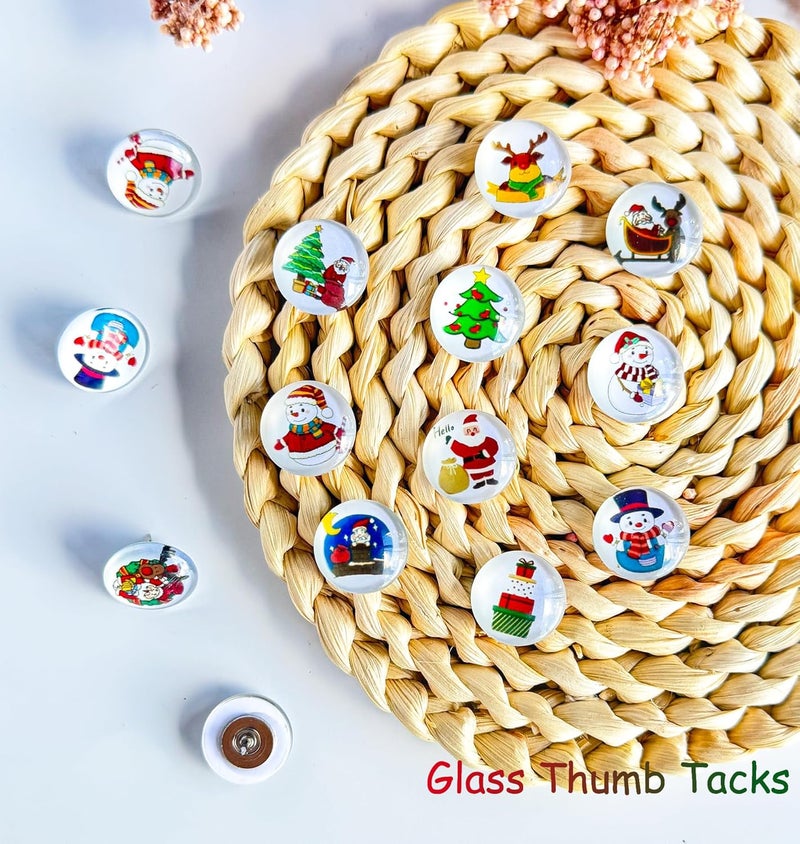 Tandarui 24Pcs Christmas Decorative Push pins,Cute Bulletin Board Tacks,Cork Board Tacks,Thumb Tack Decorative for CorkBoard, Office Organization or Home - Image 3